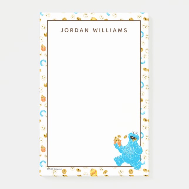 Krita Mönster för Cookie Monster-kaka Post-it Block (Framsida)