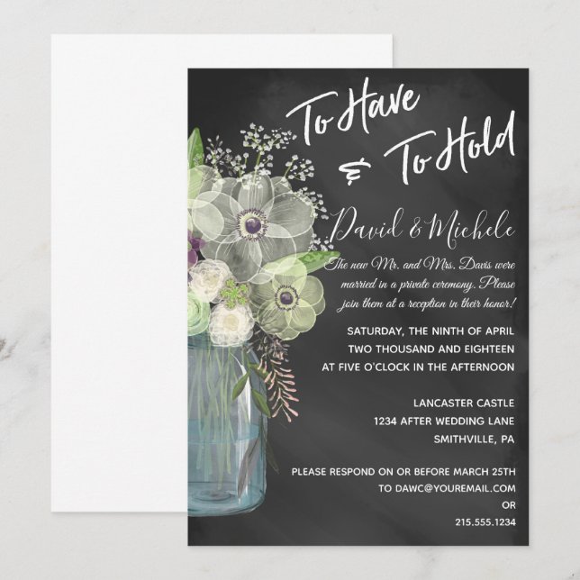 Krita murad murbrukskrukad/ Efter bröllopet inbjud Inbjudningar (Fram/baksida)