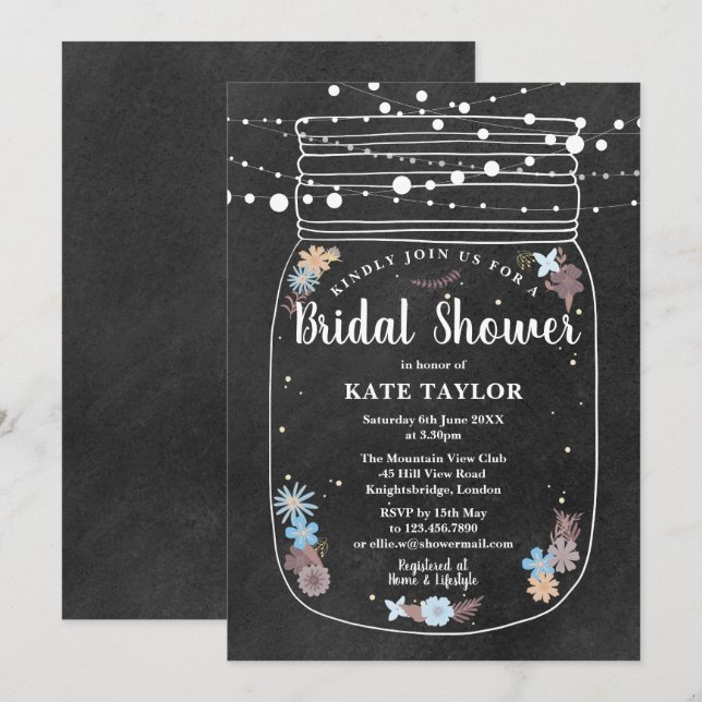 Krita Murbrukslampa för bröllopsfest Inbjudningar (Fram/baksida)