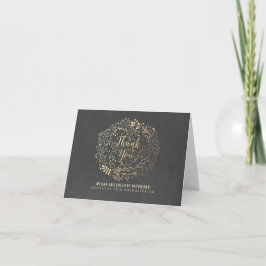 Krita och guld blommig bröllop tackkort
