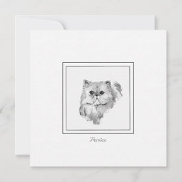 Krita och träkol, persisk katt Teckning Anteckningskort