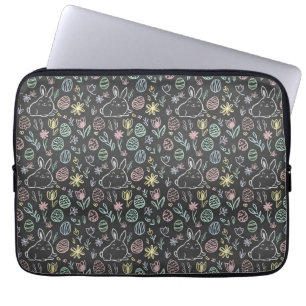 Krita Påskkel Doodle Mönster Laptop Fodral
