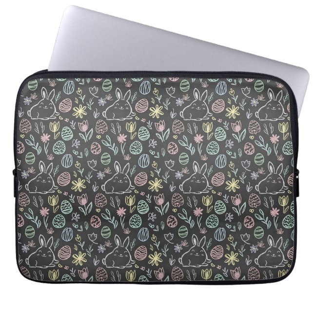 Krita Påskkel Doodle Mönster Laptop Fodral (Framsidan)