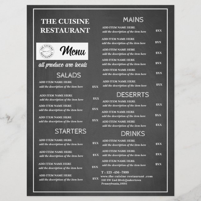 Krita Restaurang Logotyp Reklamblad (Framsidan)