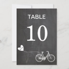 Krita romantisk cykel initialer bord nummer inbjudningar