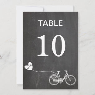Krita romantisk cykel initialer bord nummer inbjudningar