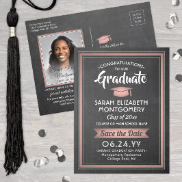 Krita & Rosa examensfoto Save the Date Meddelande Vykort