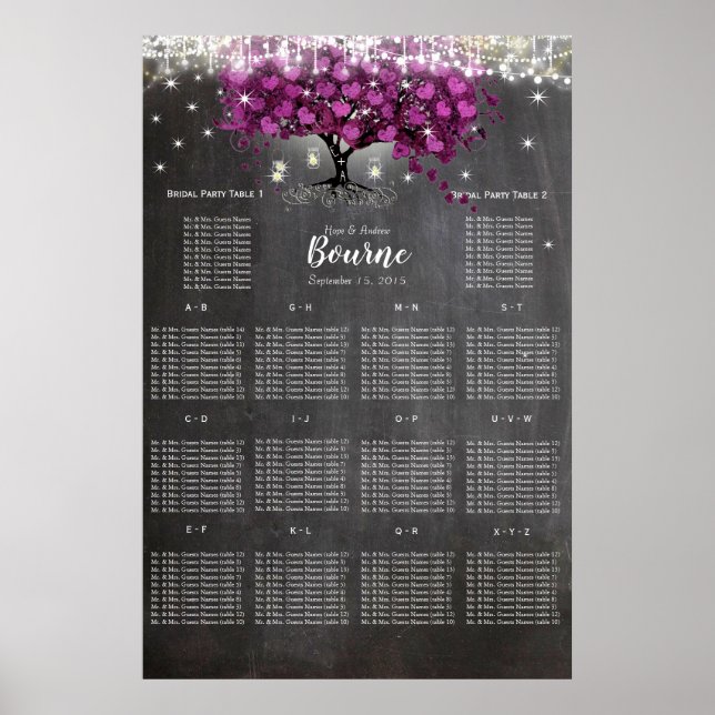 Krita Sangria Vin Lila Sittplatskarta Poster (Framsidan)
