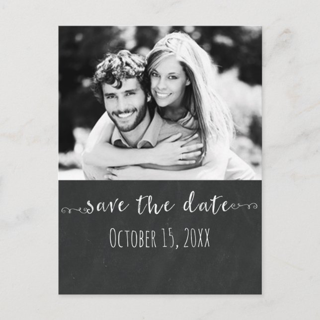 Krita SAVE THE DATE Krita Bröllopsfoto Meddelande Vykort (Framsida)