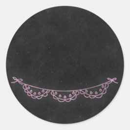 Krita Skolplansche Rustik Shabby Chic Rosa Krita F Runt Klistermärke