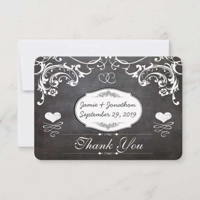 Krita Söta Hjärtan Initialer Typografi RSVP OSA Kort (Framsida)