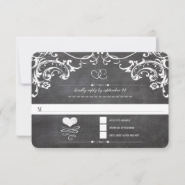 Krita Söta Hjärtan Initialer Typografi RSVP OSA Kort