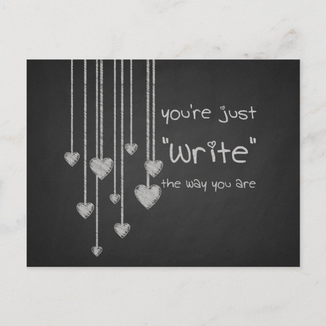 Krita stiger ombord hjärta skolar ungevalentines helg vykort (Framsida)