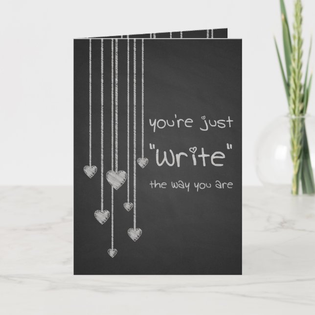 Krita stiger ombord hjärtavalentines day helgkort (Framsida)