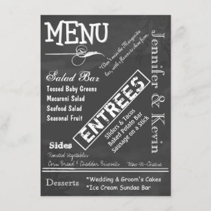 Krita stiger ombord typografibröllopmenyn meny