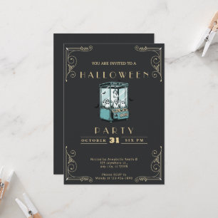 Krita Svart & Guld Fånga en Spöke Halloween Inbjudningar