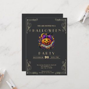 Krita Svart & Guld SkräckSäsong Halloween Inbjudningar