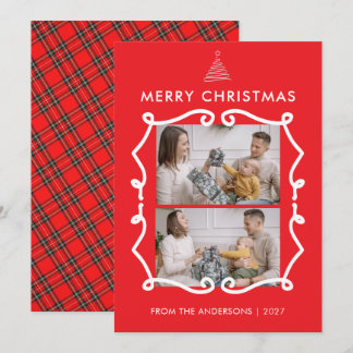 Krita svart tavla ram familje jul foto julkort