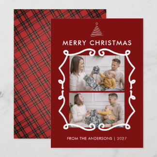 Krita svart tavla ram familje jul foto julkort
