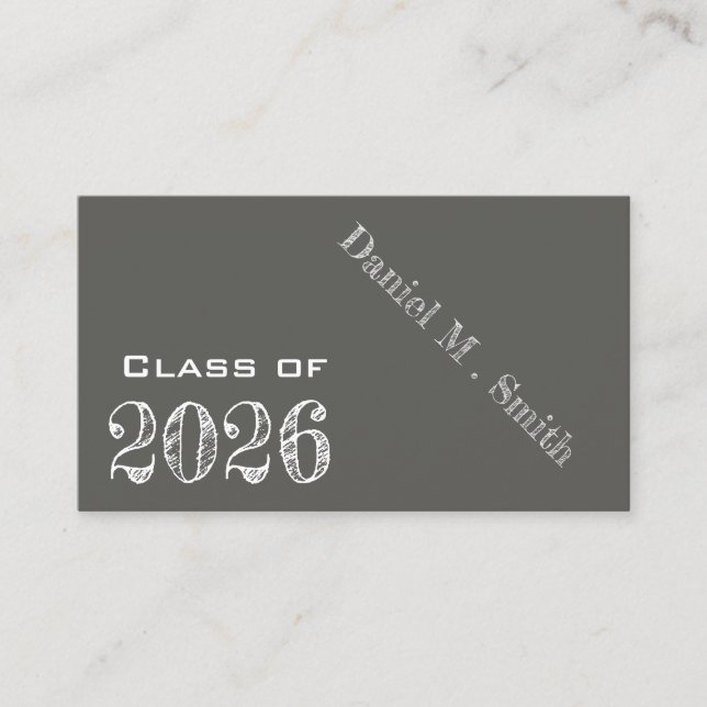 Krita tavla look  2026  -  examens namn kort (Framsida)