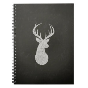 Krita teckning av hjort med horn anteckningsbok med spiral