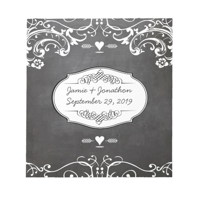 Krita Typografi Bröllop Anteckningsblock (Framsida)