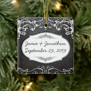 Krita Typografi Bröllop Julgransprydnad Keramik