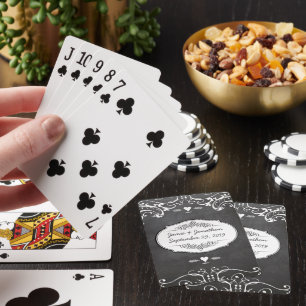Krita Typsnittsbröllop Casinokort