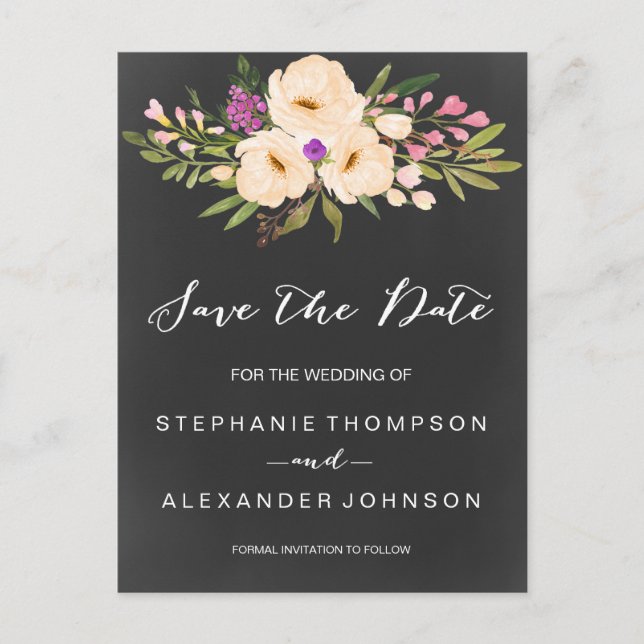 Krita Vattenfärg Anemoner Spara Datum Meddelande Vykort (Framsida)