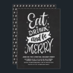 Kritbordsmata dryck och var god Virtuell Helgdag Inbjudningar<br><div class="desc">Familjen inbjudan och vänner till en virtuell julfest med denna russininbjudan. Den har en rustik modern kalligrafi med faux chalkboard-bakgrund. Anpassa den här onlinens julfestinbjudan genom att lägga till din egen händelseinformation.</div>