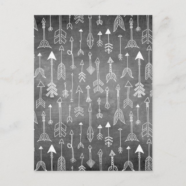 Kritbordspil (svart) vykort (Framsida)