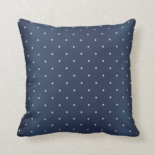 Kritisera mörk - blått och mycket liten vitpolka kudde