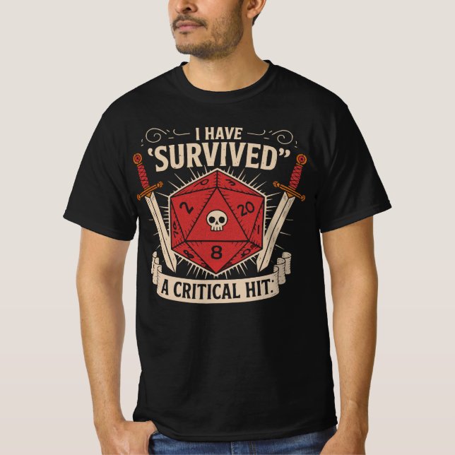 Kritisk träff D20 - Dungeons and dragons T Shirt (Framsida)