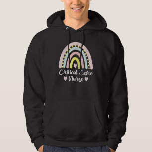 Kritisk vårdsköterska Boho Rainbow Nursing Student Hoodie