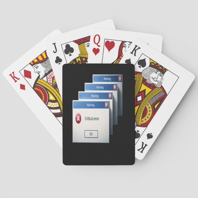Kritiskt fel — Retro Windows varningsrutor Graf Casinokort (Baksidan)