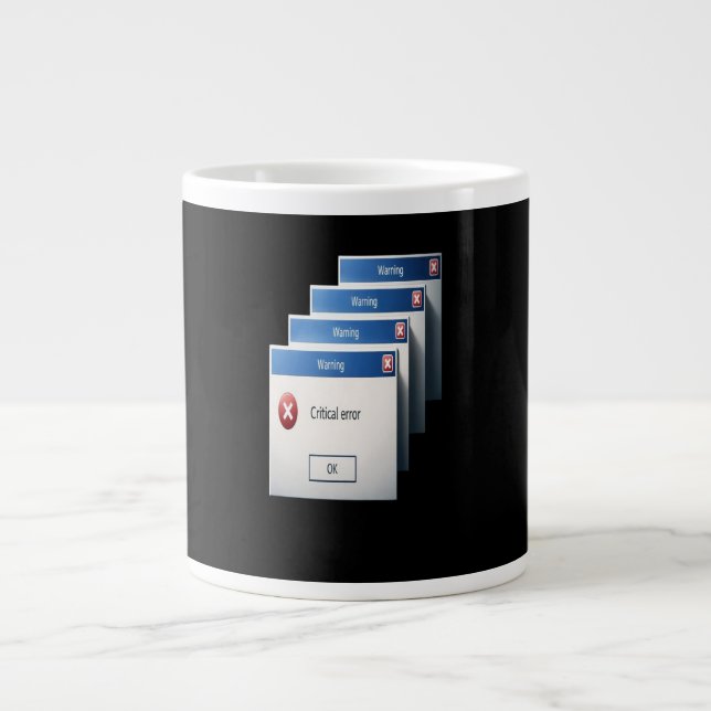 Kritiskt fel — Retro Windows varningsrutor Graf Jumbo Mugg (Framsidan)
