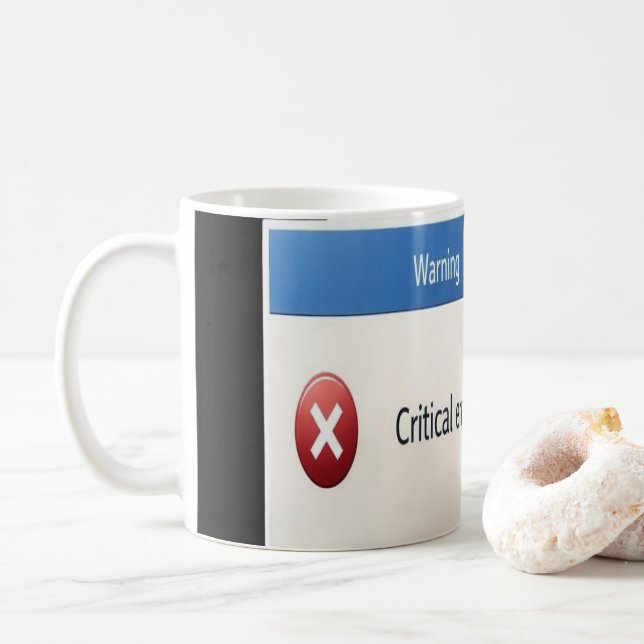 Kritiskt fel — Retro Windows varningsrutor Graf Kaffemugg (Med munk)