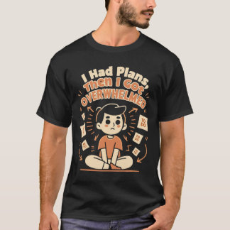 Kritiskt T-Shirt i Doodle-Stil “Jag Hade Planer” R