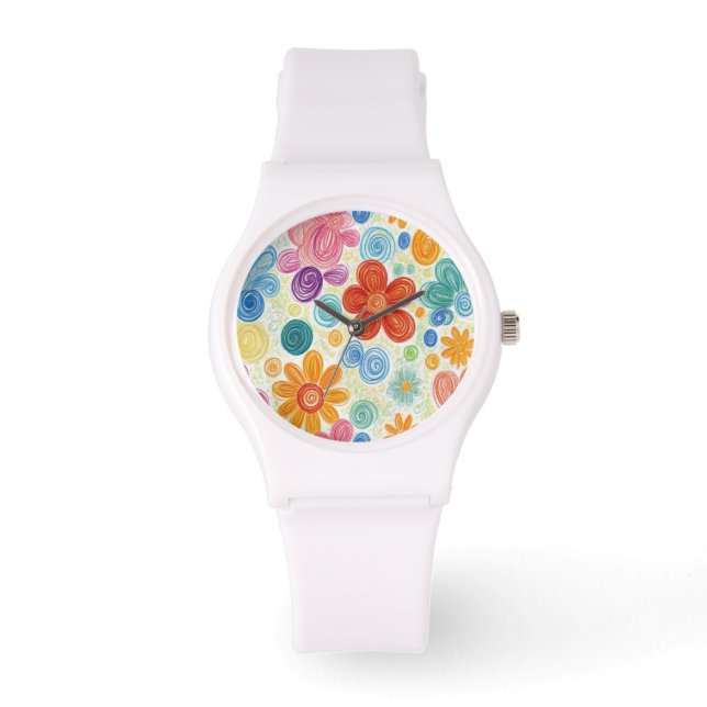 Kritor Doodle Daisy Design Armbandsur (Framsida)