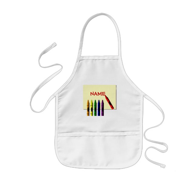 Kritor Färg min Namn Kids Artist Apron-mall Barnförkläde (Framsidan)