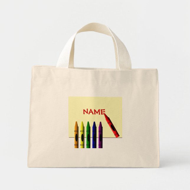 Kritor Färg min Namn Tote Bag Mini Tygkasse (Framsidan)