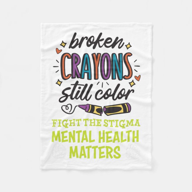 Kritor fortfarande Färg psykiska hälsoproblem Fleecefilt (Framsidan)