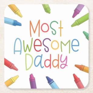 Kritor Mest Fantastisk pappa Typografi   Underlägg Papper Kvadrat