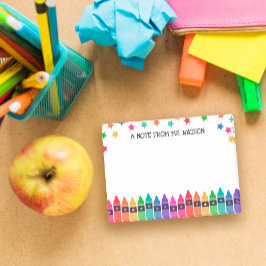 Kritor och stjärnor färgade anteckningar från skol post-it block