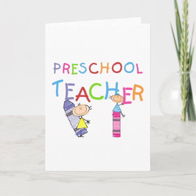Kritor Preschool Teacher Tshirts och Gifts Kort (Framsida)
