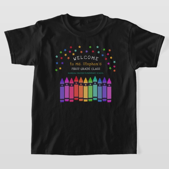 Kritor Stars Colorful Welcome Teacher's Classroom T Shirt (Laydown)