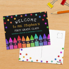 Kritor Stars Colorful Welcome Teacher's Classroom Vykort