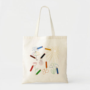 Kritor Teckning konturerna av World Tote Bag Tygkasse