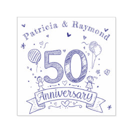 Kritskriftsklotter 50-årsjubileum Personligt Självfärgande Stämpel