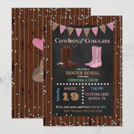Kritskriftskovboy eller Cowgirl Västerländsk Könsu Inbjudningar